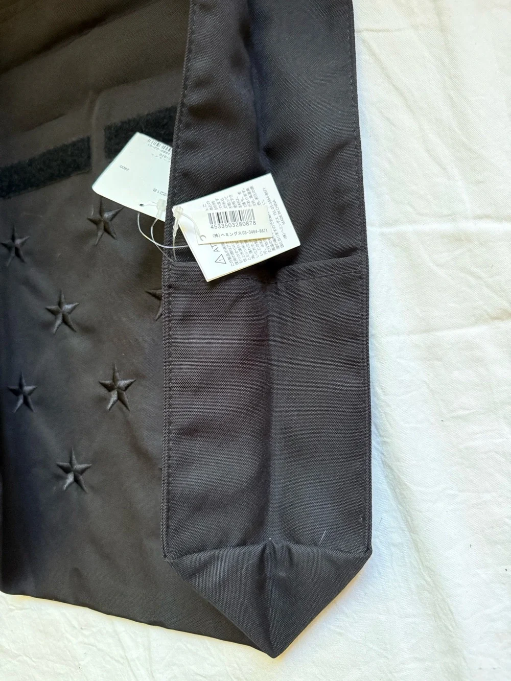 Camper Black Star-Embroidered Roll-Top Pouch